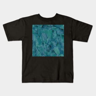 Green and Blue Brush Strokes Kids T-Shirt